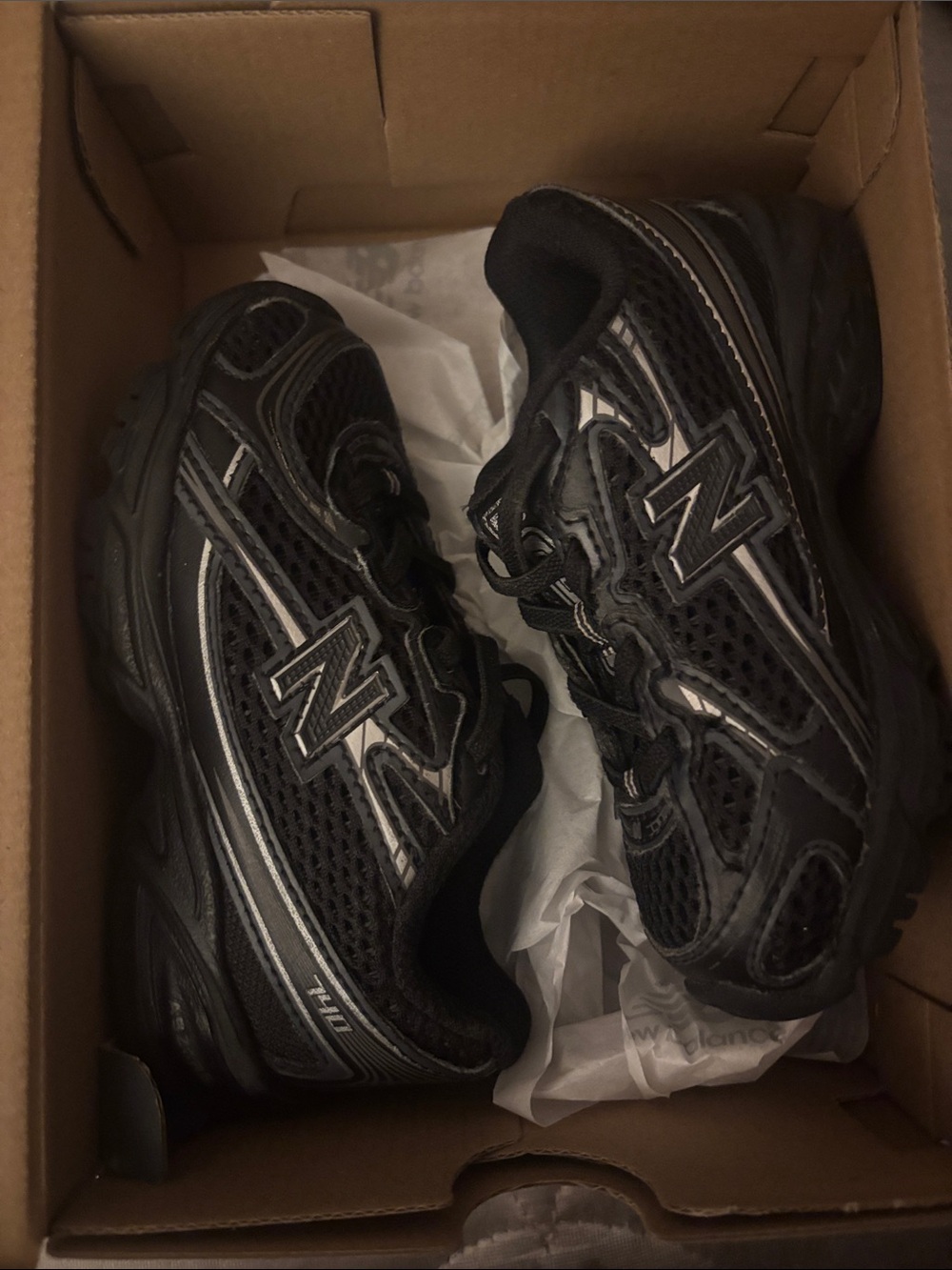 New Balance Toddler 740 Black Athletic Sneakers with Reflective Accents